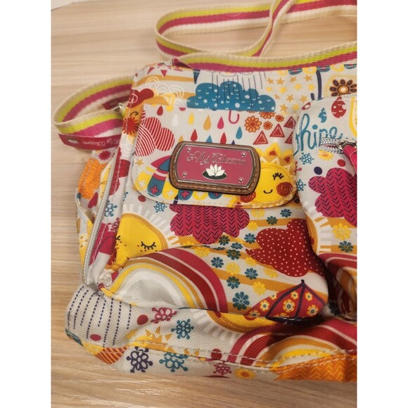 Lily Bloom Hello Sunshine Satchel Handbag Purse Crossbody 7 Pockets - Picture 2 of 9
